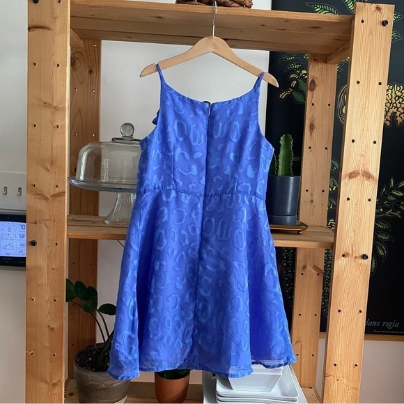 Florence Eiseman Periwinkle Purple Animal Print Appliqué Ruffle Chiffon Dress - Picture 5 of 15